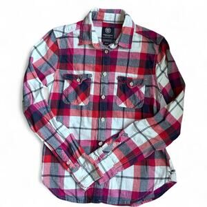 American eagle up cycled red/Pink Skull Flannel Small EUC